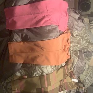 Dress casual pants, 7th  Avenue Design, NY&C, pink and plaid size 10 and 12.